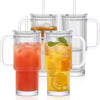 Globetrek° GlassTumbler: Large Capacity Clear Ribbed Design Glass Tumbler