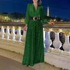 Icone™ ClassicJumpsuit - Elegant V-Neck Long Sleeve Sequin Classic Jumpsuit