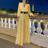 Icone™ ClassicJumpsuit - Elegant V-Neck Long Sleeve Sequin Classic Jumpsuit