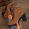 Happy™ HeelBoots - Women's Stylish And Comfortable Buckle Block Heel Boots