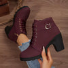 Happy™ HeelBoots - Women's Stylish And Comfortable Buckle Block Heel Boots