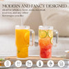 Globetrek° GlassTumbler: Large Capacity Clear Ribbed Design Glass Tumbler