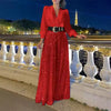 Icone™ ClassicJumpsuit - Elegant V-Neck Long Sleeve Sequin Classic Jumpsuit