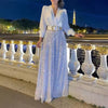 Icone™ ClassicJumpsuit - Elegant V-Neck Long Sleeve Sequin Classic Jumpsuit